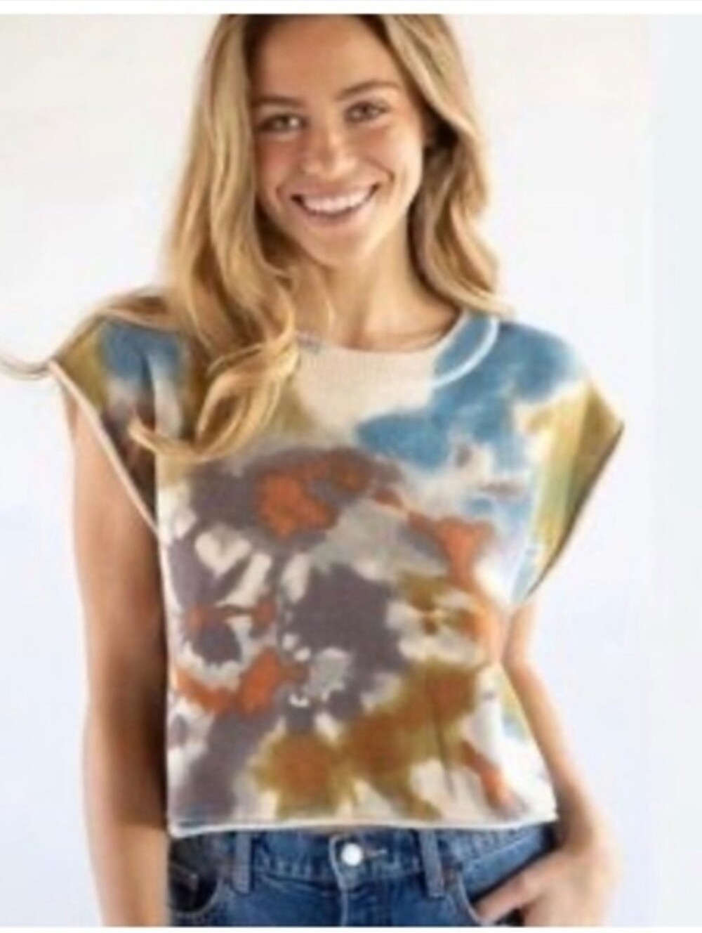 NATURAL LIFE Short Sleeve Sweater Tie Dye